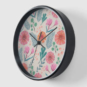 Spring Floral Botanical Pattern Wall klok (Hoek)