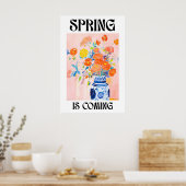 Spring Floral Bouquet Art Print Vintage Vase (Keuken)