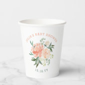 Spring Floral Bouquet Baby Vrijgezellenfeest Papieren Bekers (Voorkant)