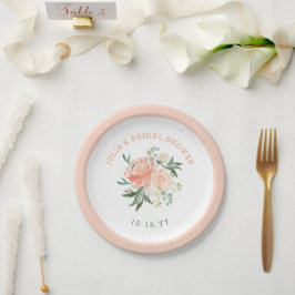 Spring Floral Bouquet Vrijgezellenfeest Papieren Bordje