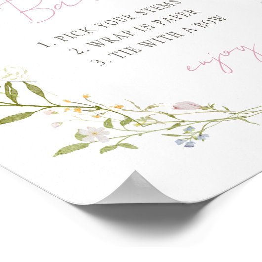 Spring Floral Bow Wreath Flower Bar Poster (Hoek)