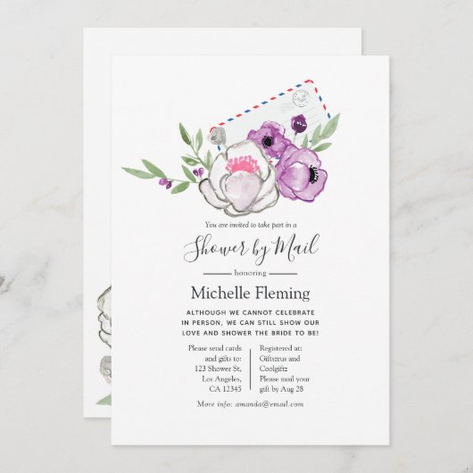 Spring Floral Bridal of Baby shower per post Kaart (Voorkant / Achterkant)