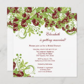 Spring Floral Bridal Shower Invitation Bourgundy Kaart (Voorkant / Achterkant)