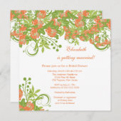 Spring Floral Bridal Shower Invitation Coral Roos Kaart (Voorkant / Achterkant)