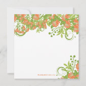Spring Floral Bridal Shower Invitation Coral Roos Kaart (Achterkant)