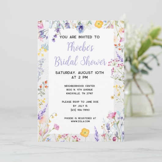 Spring Floral Bridal Shower Kaart (Staand voorkant)