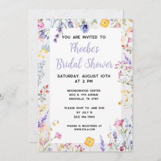 Spring Floral Bridal Shower Kaart (Voorkant / Achterkant)