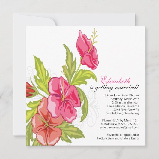 Spring Floral Bridal Shower Kaart (Voorkant)