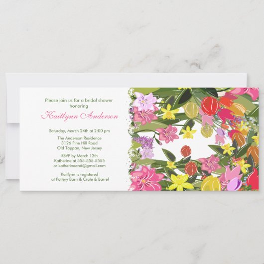 Spring Floral Bridal Shower Kaart (Voorkant)