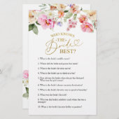 Spring Floral Bridal Shower Knows The Bride Game  (Voorkant / Achterkant)