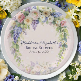 Spring Floral Bridal Shower Papieren Bordje