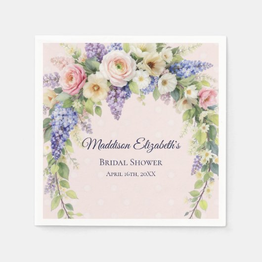 Spring Floral Bridal Shower Servet (Voorkant)