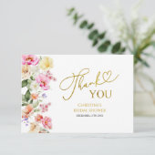 Spring Floral Bridal Shower Thank You Card Bedankkaart (Staand voorkant)