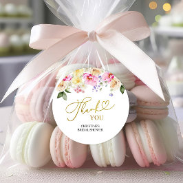 Spring Floral Bridal Shower Thank You Sticker