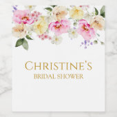 Spring Floral Bridal Shower Wine Bottle Label Wijn Etiket (Enkel label)