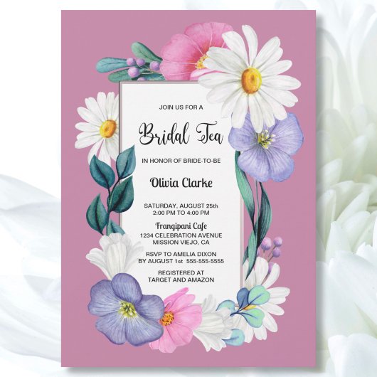 Spring Floral Bridal Tea Vrijgezellenfeest Kaart
