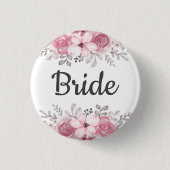 Spring Floral bride bruiloft Button (Voorkant)