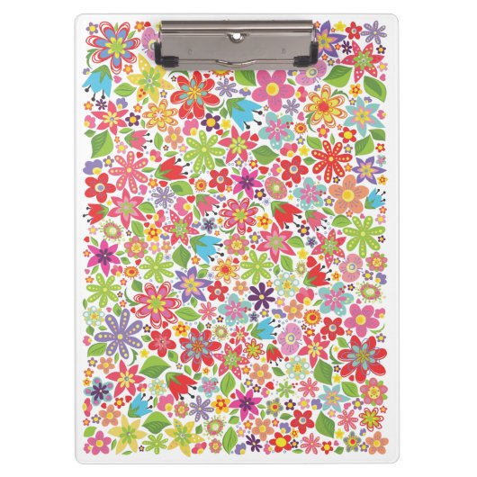 Spring Floral Bright Flower Garden Kantoor Papers Klembord (Voorkant)