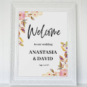 Spring Floral bruiloft welkom afdrukbaar Poster