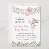 Spring Floral Bunny Baby shower Uitnodiging (Voorkant)