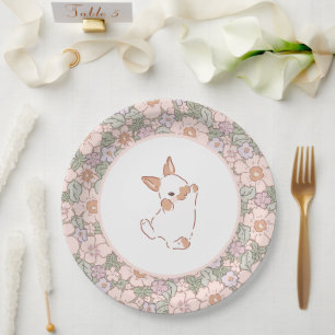 Spring Floral Bunny Easter-Thmed Papieren Bordje