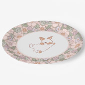 Spring Floral Bunny Easter-Thmed Papieren Bordje (Gekanteld)