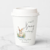 Spring Floral Bunny Neutral Baby shower Papieren Bekers (Achterkant)
