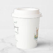 Spring Floral Bunny Neutral Baby shower Papieren Bekers (Rechts)