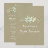 Spring Floral Burlap Bridal Lunch Uitnodigingen (Voorkant / Achterkant)