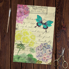 Spring Floral Butterfly Ephemera Tissuepapier