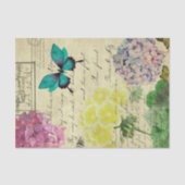 Spring Floral Butterfly Ephemera Tissuepapier (Voorkant)