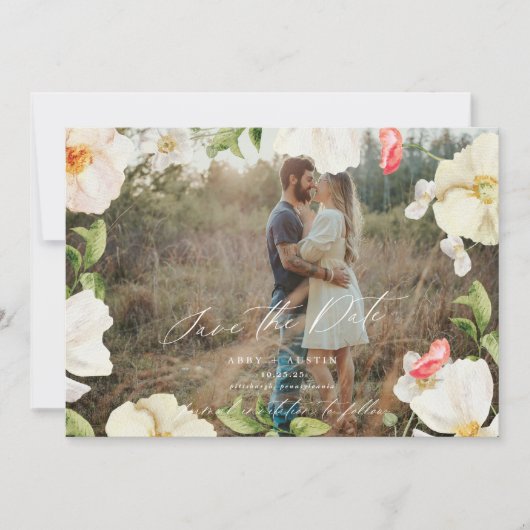 Spring Floral Canopy Save the Date Aankondiging (Voorkant)