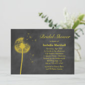 Spring Floral Chalkboard Bridal Shower Invitation Kaart (Staand voorkant)