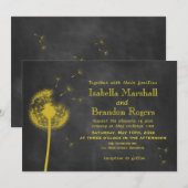 Spring Floral Chalkboard Wedding Invitation Kaart (Voorkant / Achterkant)