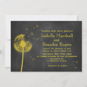 Spring Floral Chalkboard Wedding Invitation Kaart