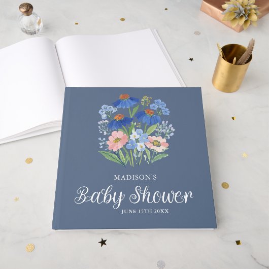 Spring Floral Cornflower Baby in Bloom Shower Gastenboek