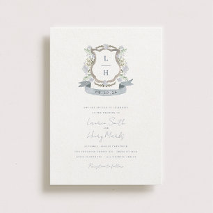 Spring Floral Crest Wedding Uitnodiging