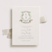 Spring Floral Crest Wedding Uitnodiging