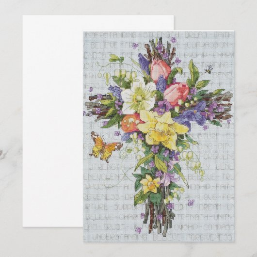Spring Floral Cross (Voorkant / Achterkant)