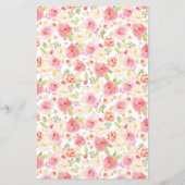 Spring Floral Cross Baby Inwijding Uitnodiging (Achterkant)