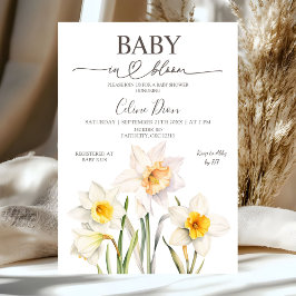 Spring Floral Daffodil Baby Shower  Kaart
