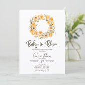 Spring Floral Daffodil Wreath Baby Shower Kaart (Staand voorkant)