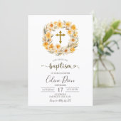 Spring Floral Daffodil Wreath Baptism Kaart (Staand voorkant)