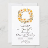 Spring Floral Daffodil Wreath Birthday Party Kaart (Voorkant)