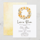 Spring Floral Daffodil Wreath Bridal Shower Kaart (Voorkant / Achterkant)