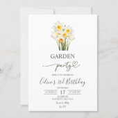 Spring Floral Daffodil Wreath Garden Party Kaart (Voorkant)