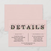 Spring Floral Details Enclosure Card Informatiekaartje (Voorkant / Achterkant)