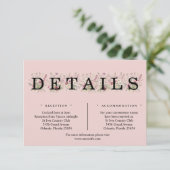 Spring Floral Details Enclosure Card Informatiekaartje (Staand voorkant)