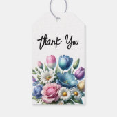 Spring Floral Dubbelzijdig Dank u Labels (10 pk) Cadeaulabel (Achterkant)
