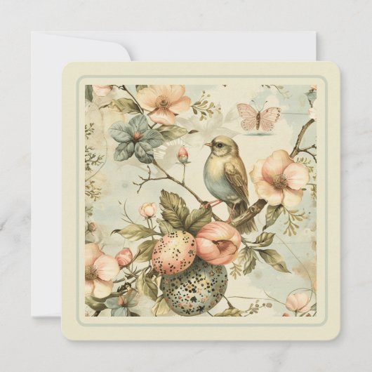 Spring Floral Easter Bunch Uitnodiging (Voorkant)